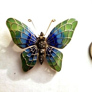 Green Blue Gold Butterfly Pin Brooche